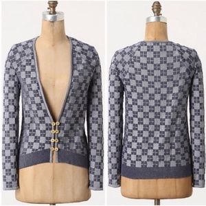 Anthropologie | Checked In cardigan M